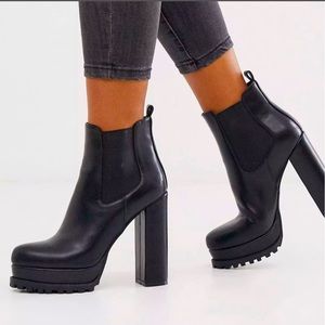Simmi London Chunky Chelsea Black Platform Boot